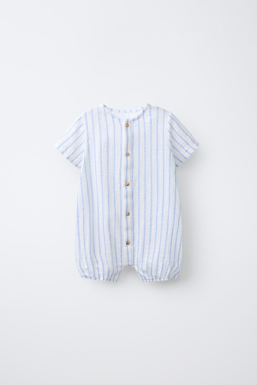 КОМБИНЕЗОН В ПОЛОСКУ С КОМБИНИРОВАННОЙ ТЕКСТУРОЙ