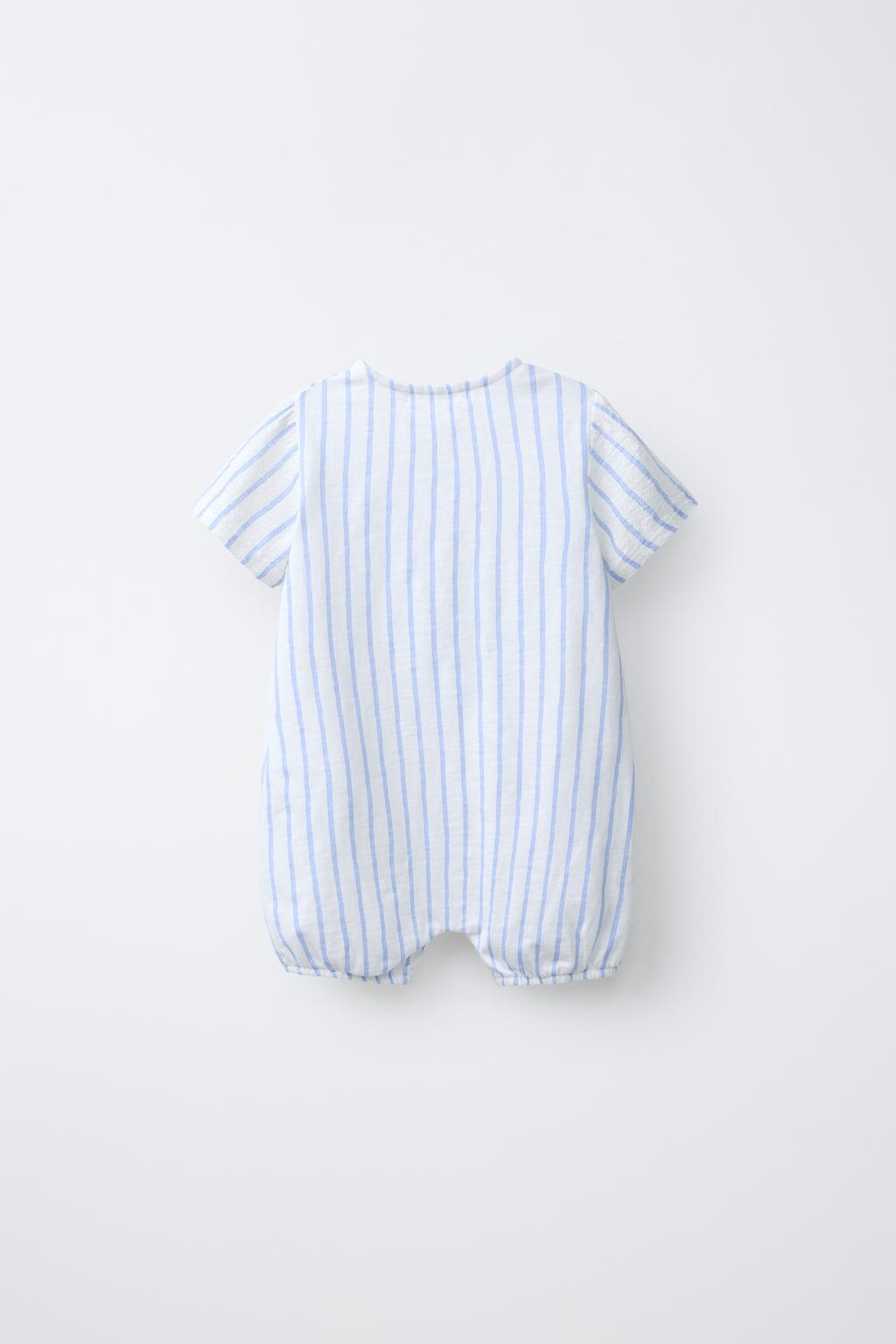 КОМБИНЕЗОН В ПОЛОСКУ С КОМБИНИРОВАННОЙ ТЕКСТУРОЙ