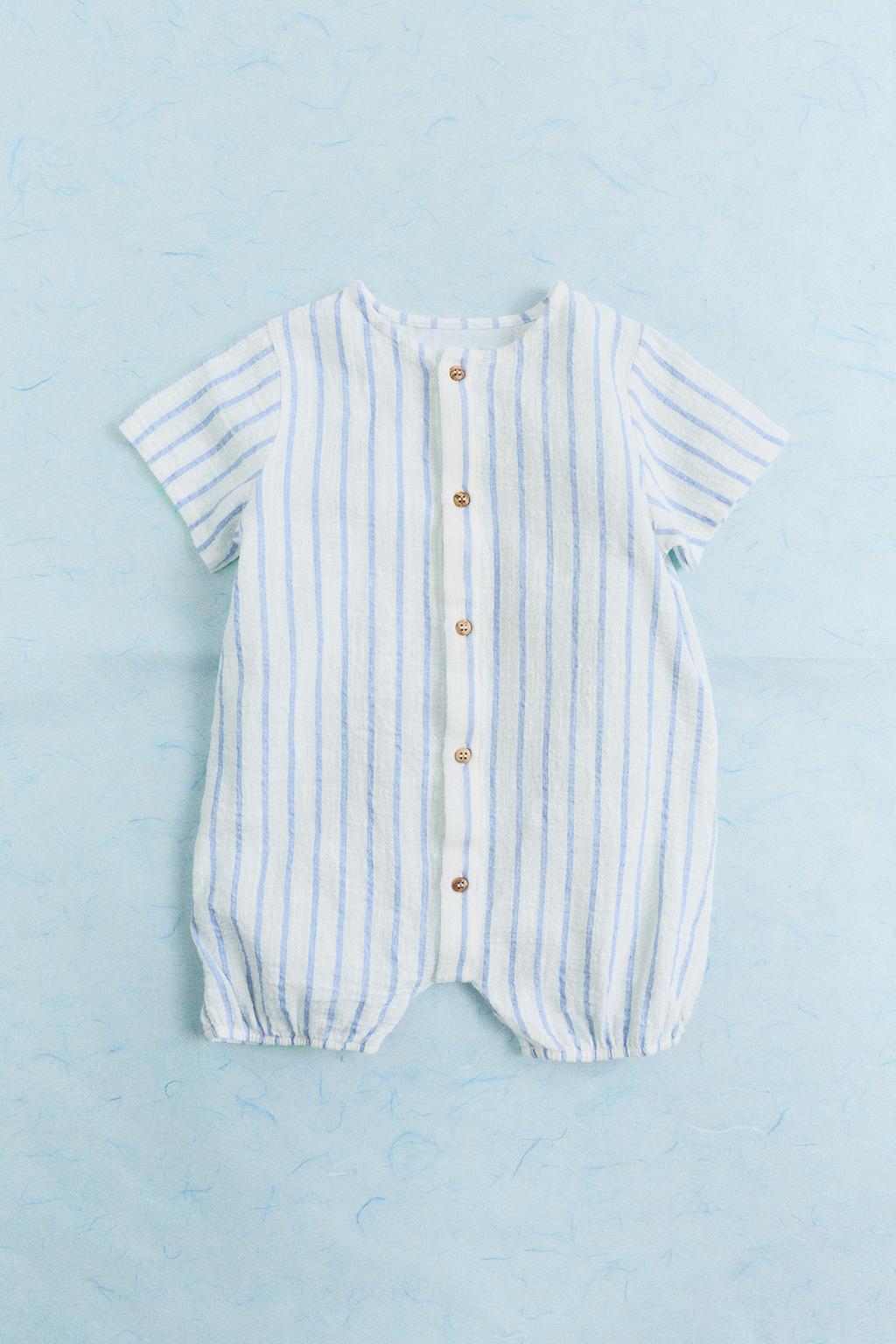 КОМБИНЕЗОН В ПОЛОСКУ С КОМБИНИРОВАННОЙ ТЕКСТУРОЙ