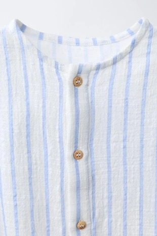 Комбинезон в полоску с комбинированной текстурой- Заказать в России