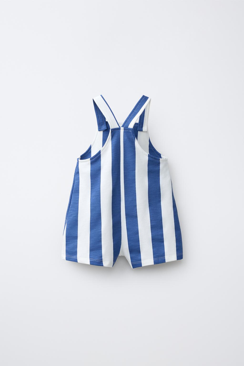 КОРОТКИЙ КОМБИНЕЗОН В ПОЛОСКУ С ЭТИКЕТКОЙ КРАБА