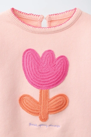 Толстовка с вышивкой цветов- Заказать в России