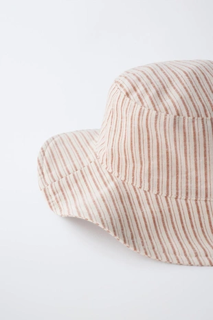 Панама в полоску из хлопка и льна- Заказать в России