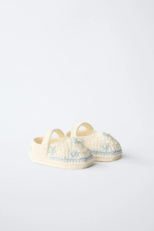 Теплые вязаные ботиночки- Заказать в России