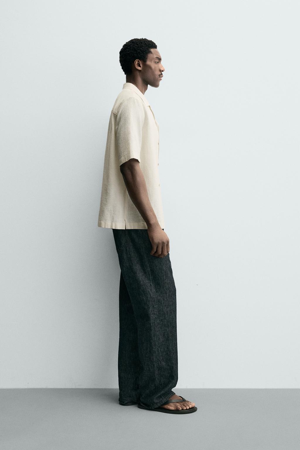 РУБАШКА ИЗ РЕЛЬЕФНОЙ ТКАНИ В КЛЕТКУ