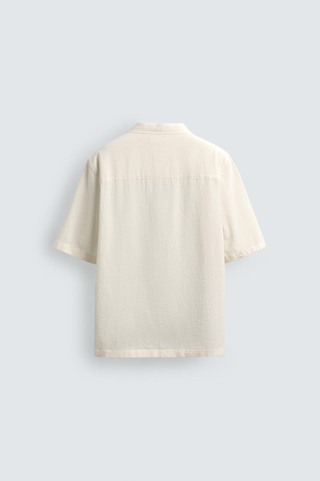 РУБАШКА ИЗ РЕЛЬЕФНОЙ ТКАНИ В КЛЕТКУ