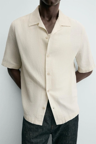 Рубашка из рельефной ткани в клетку- Заказать в России