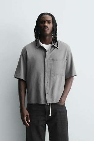 Рубашка свободного кроя в клетку