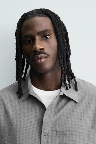 Рубашка свободного кроя в клетку- Заказать в России