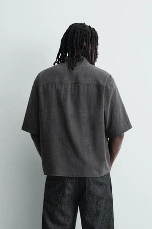 Рубашка свободного кроя в клетку