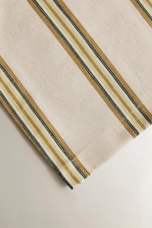 Скатерть из хлопка с смолистым покрытием и неровными полосами- Заказать в России