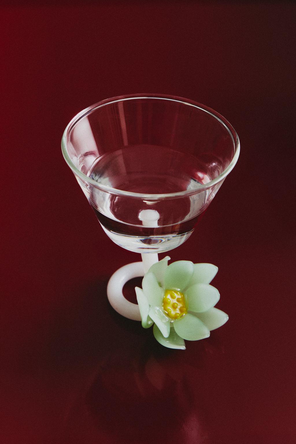 Бокал для вина с цветочным узором из боросиликатного стекла