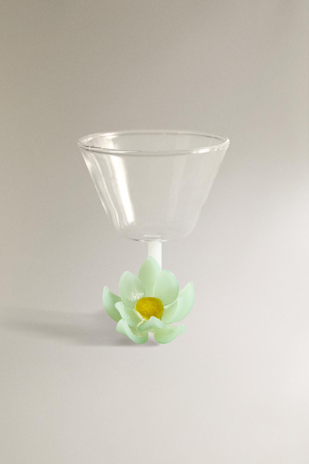 Бокал для вина с цветочным узором из боросиликатного стекла