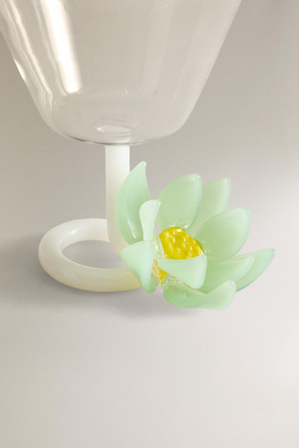 Бокал для вина с цветочным узором из боросиликатного стекла