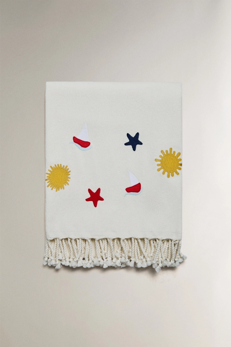 Хлопковое пляжное полотенце с узорами