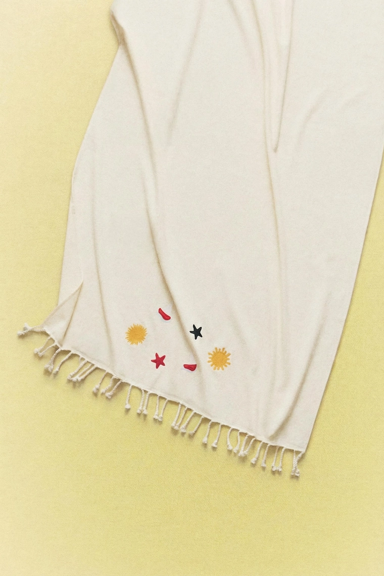 Хлопковое пляжное полотенце с узорами