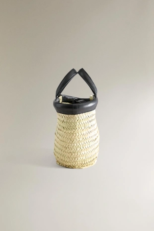 Сумка мини-тоут с деталями из кожи- Заказать в России