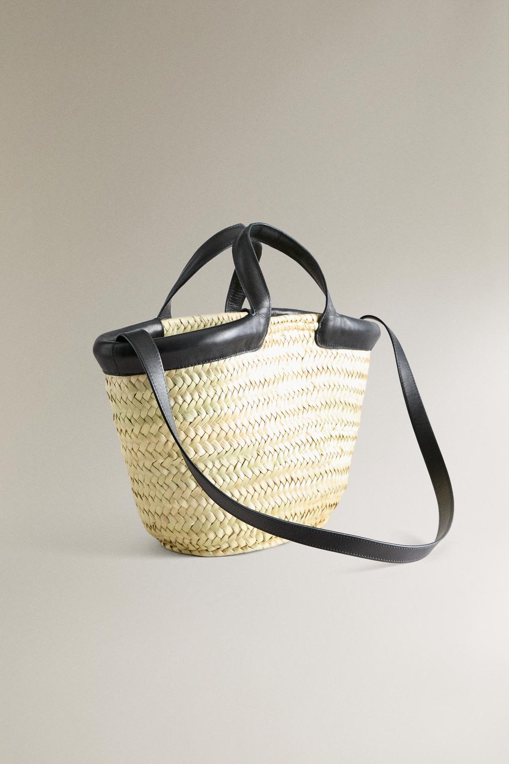 Сумка мини-тоут с деталями из кожи