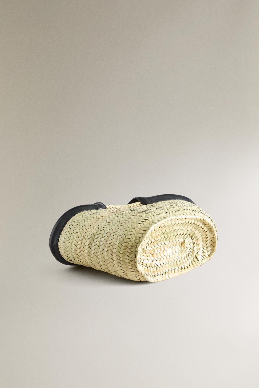 Сумка мини-тоут с деталями из кожи