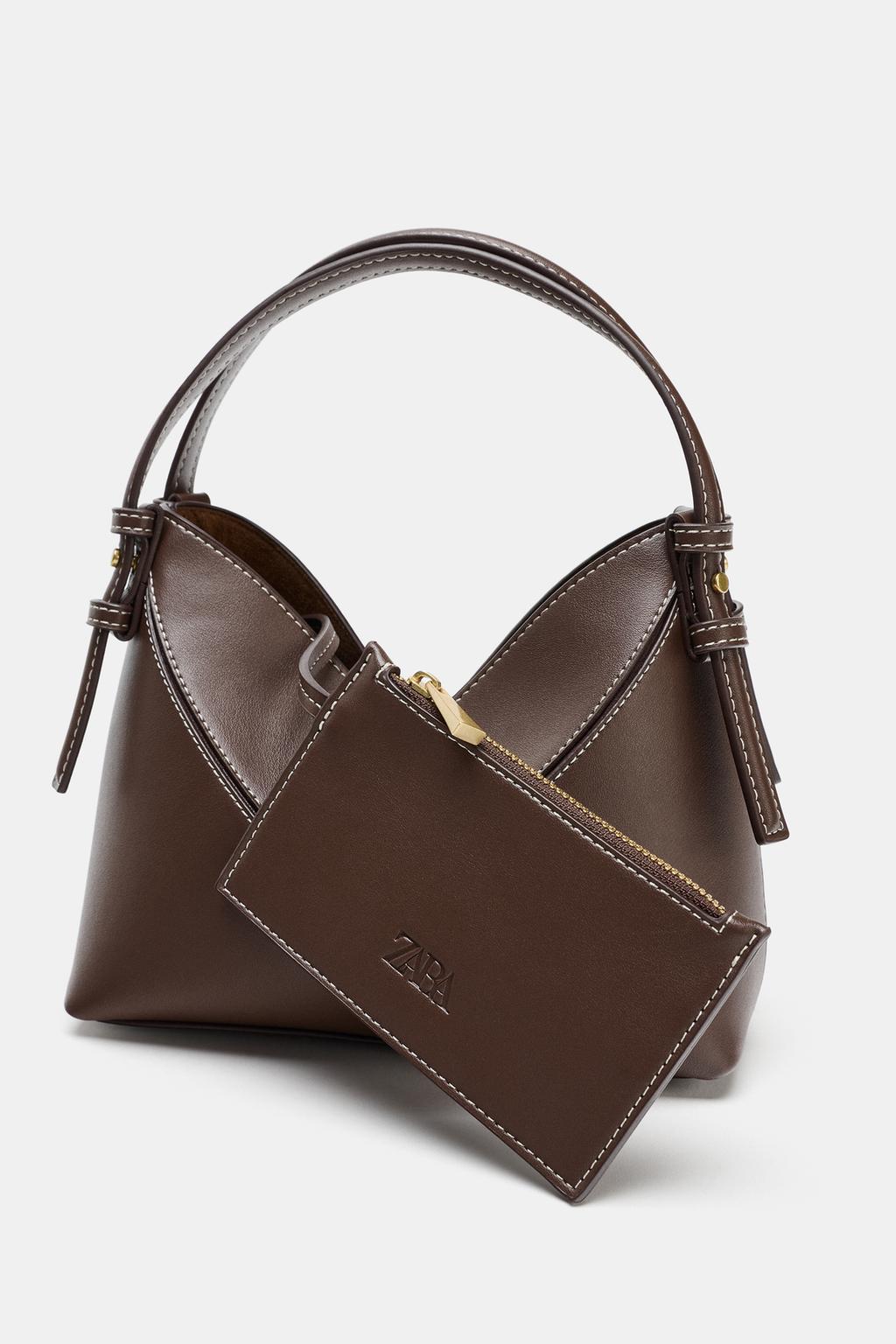 МИНИ-СУМКА-МЕШОК С ДЕКОРАТИВНОЙ СТРОЧКОЙ