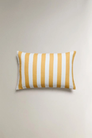 Чехол для подушки из льна в полоску- Заказать в России