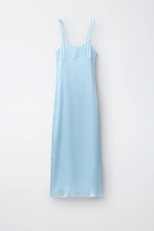 Однотонное атласное платье- Заказать в России