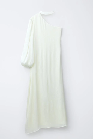 Атласное платье асимметричного кроя- Заказать в России