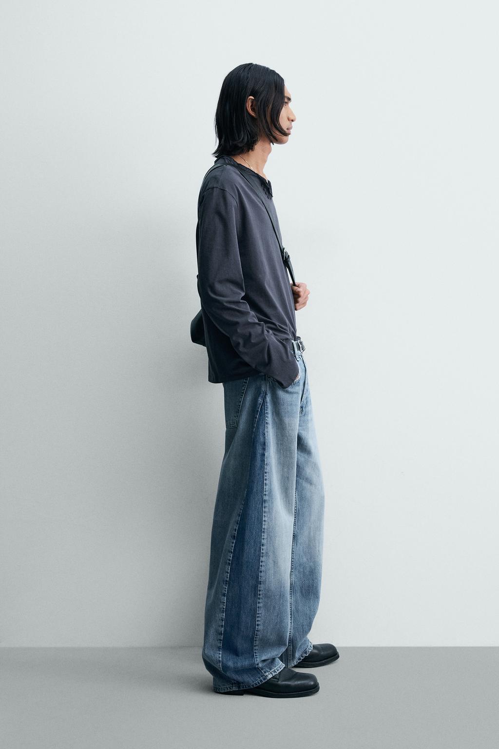 ДЖИНСЫ LOOSE баллон С КОНТРАСТНЫМИ ЛАМПАСАМИ