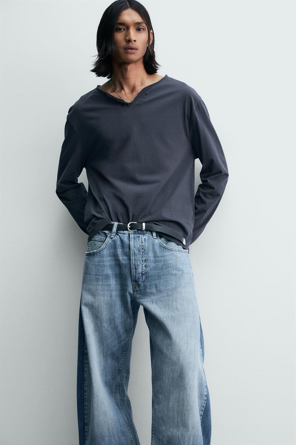 ДЖИНСЫ LOOSE баллон С КОНТРАСТНЫМИ ЛАМПАСАМИ