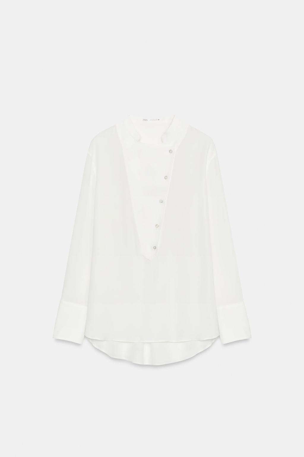 РУБАШКА СВОБОДНОГО КРОЯ С КОКЕТКОЙ — коллекция Zara «ZW»