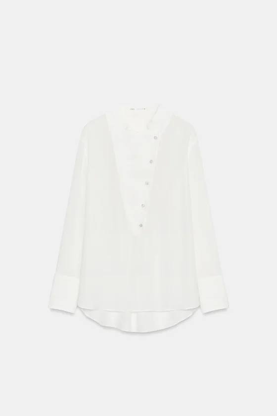 РУБАШКА СВОБОДНОГО КРОЯ С КОКЕТКОЙ — коллекция Zara «ZW»