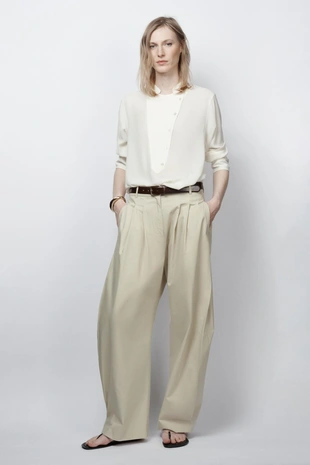 Рубашка свободного кроя с кокеткой — коллекция Zara «Zw»- Заказать в России