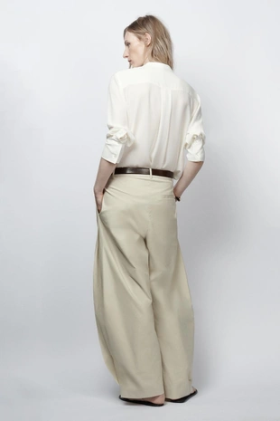 Рубашка свободного кроя с кокеткой — коллекция Zara «Zw»- Заказать в России