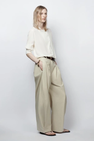 Рубашка свободного кроя с кокеткой — коллекция Zara «Zw»- Заказать в России