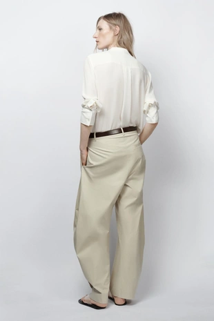 Рубашка свободного кроя с кокеткой — коллекция Zara «Zw»- Заказать в России