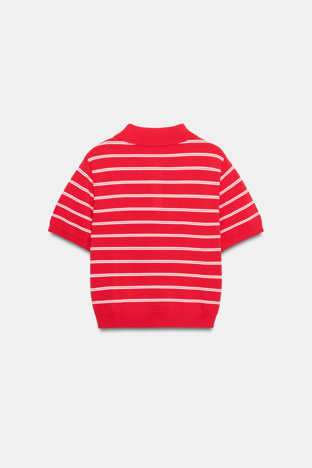 ТРИКОТАЖНОЕ ПОЛО В ПОЛОСКУ С КОРОТКИМ РУКАВОМ