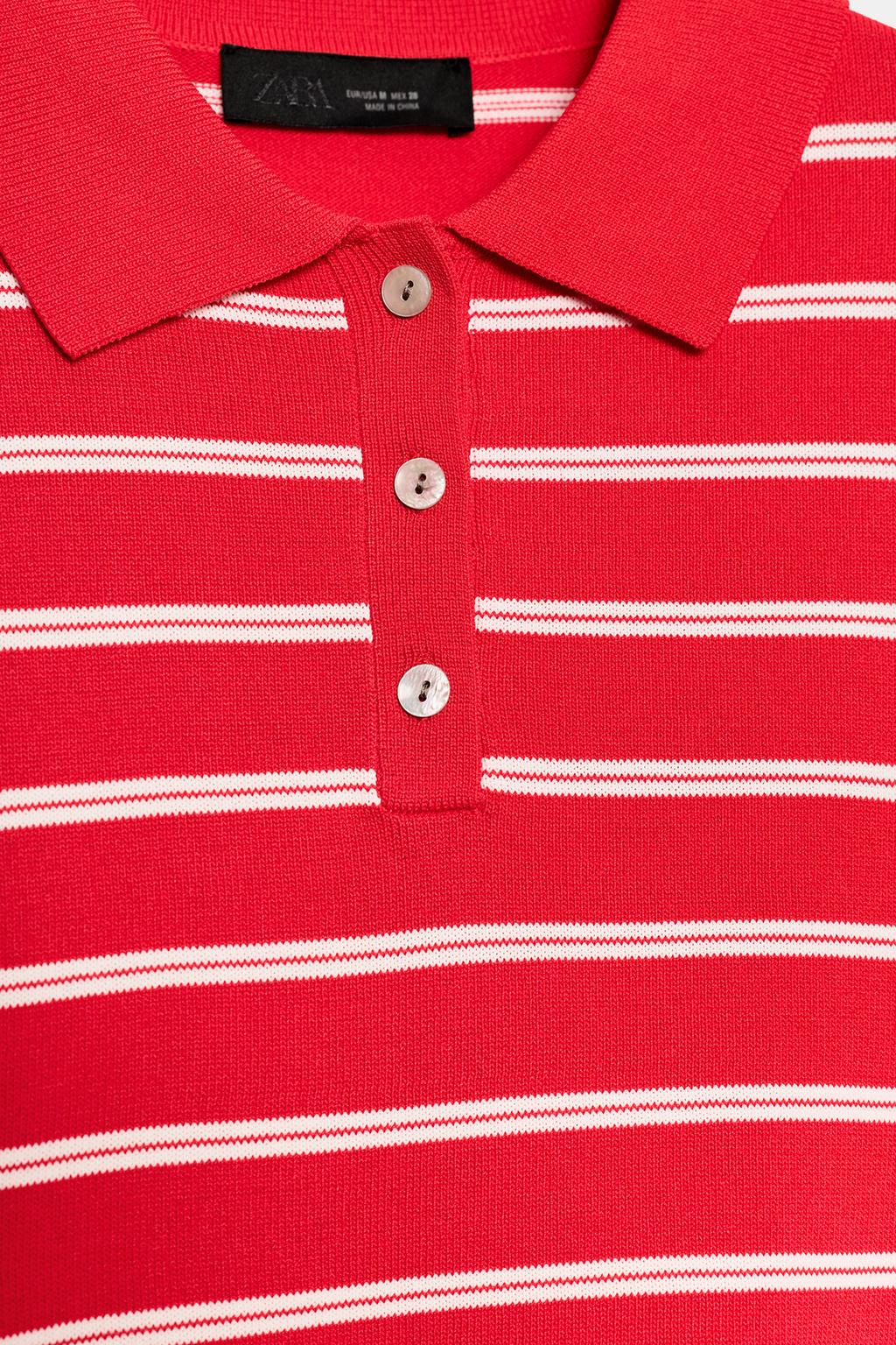 ТРИКОТАЖНОЕ ПОЛО В ПОЛОСКУ С КОРОТКИМ РУКАВОМ