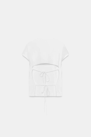 Топ с открытой спиной и завязками- Заказать в России