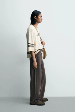 Джоггеры прямого кроя с эффектом потертости- Заказать в России