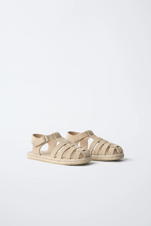 Кожаные сандалии с джутовой подошвой- Заказать в России
