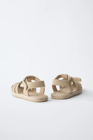 Кожаные сандалии с джутовой подошвой- Заказать в России