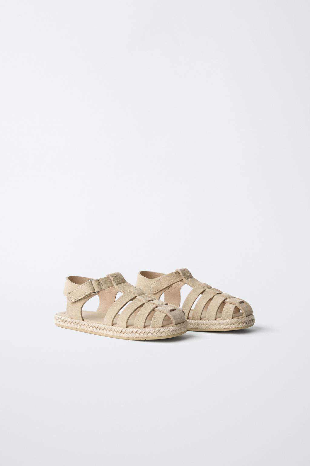 КОЖАНЫЕ САНДАЛИИ С ДЖУТОВОЙ ПОДОШВОЙ