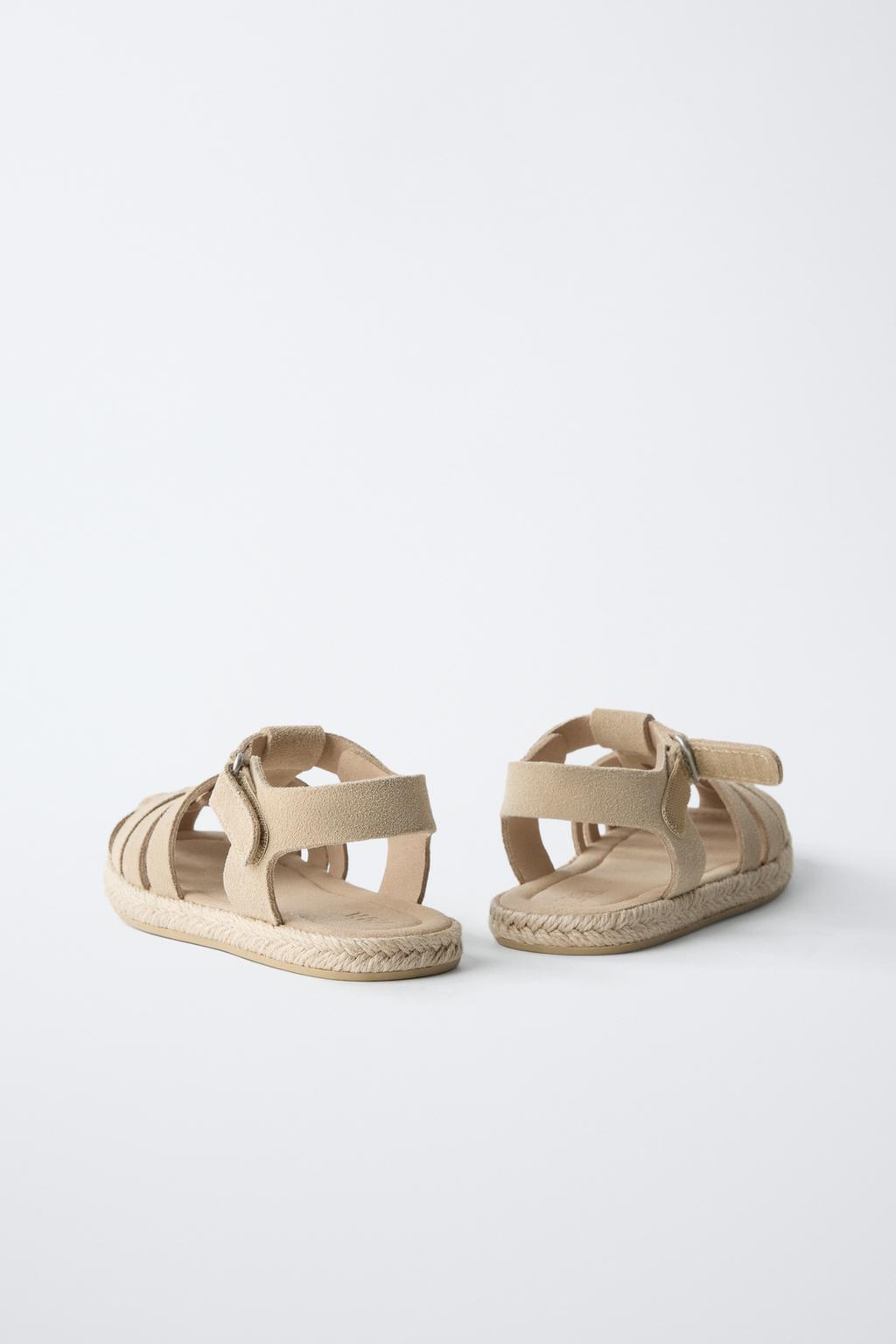 КОЖАНЫЕ САНДАЛИИ С ДЖУТОВОЙ ПОДОШВОЙ