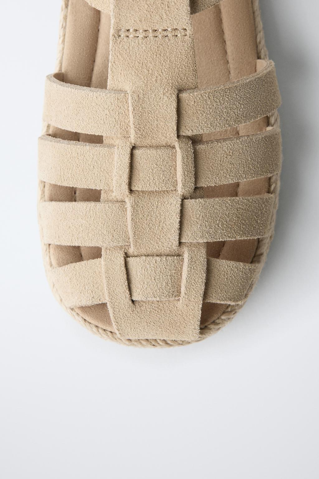 КОЖАНЫЕ САНДАЛИИ С ДЖУТОВОЙ ПОДОШВОЙ