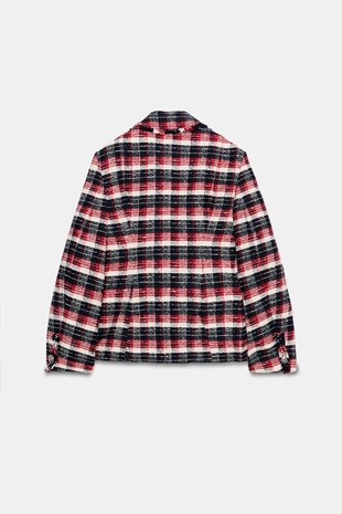 Блейзер из коллекции «Zw» с баской в клетку- Заказать в России