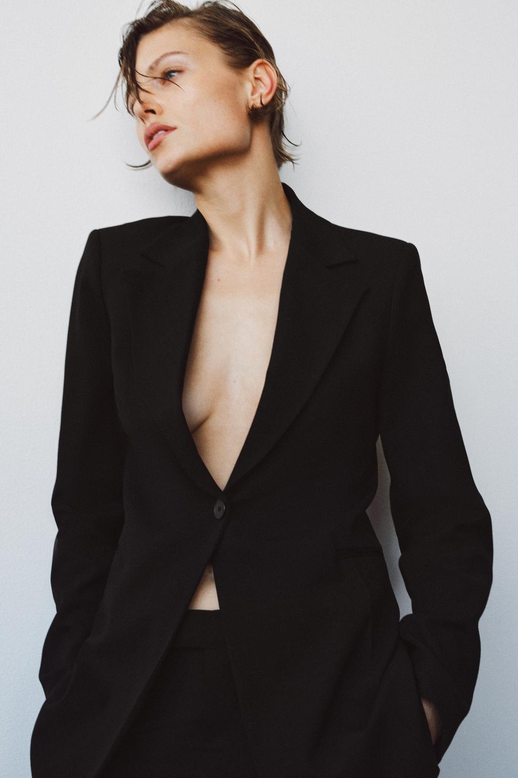 ПРИТАЛЕННЫЙ БЛЕЙЗЕР ИЗ СМЕСОВОЙ ШЕРСТИ — коллекция Zara «ZW» лимитированная серия