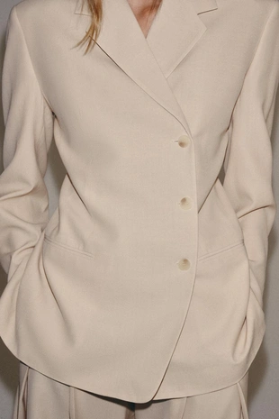 Блейзер прямого кроя из шерсти — коллекция Zara «Zw» лимитированная серия- Заказать в России