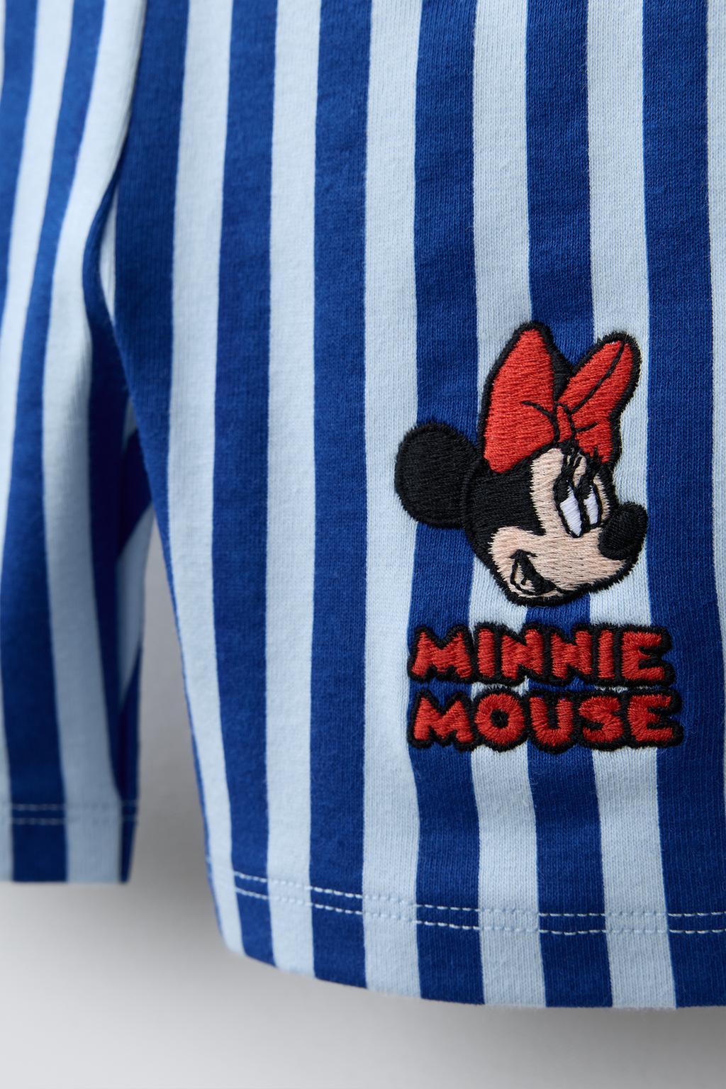 ЛЕГИНСЫ-ВЕЛОСИПЕДКИ В ПОЛОСКУ С ВЫШИВКОЙ «МИННИ МАУС» ©DISNEY