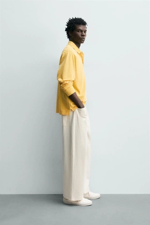 Поло пике стандартной посадки с эффектом потертости- Заказать в России