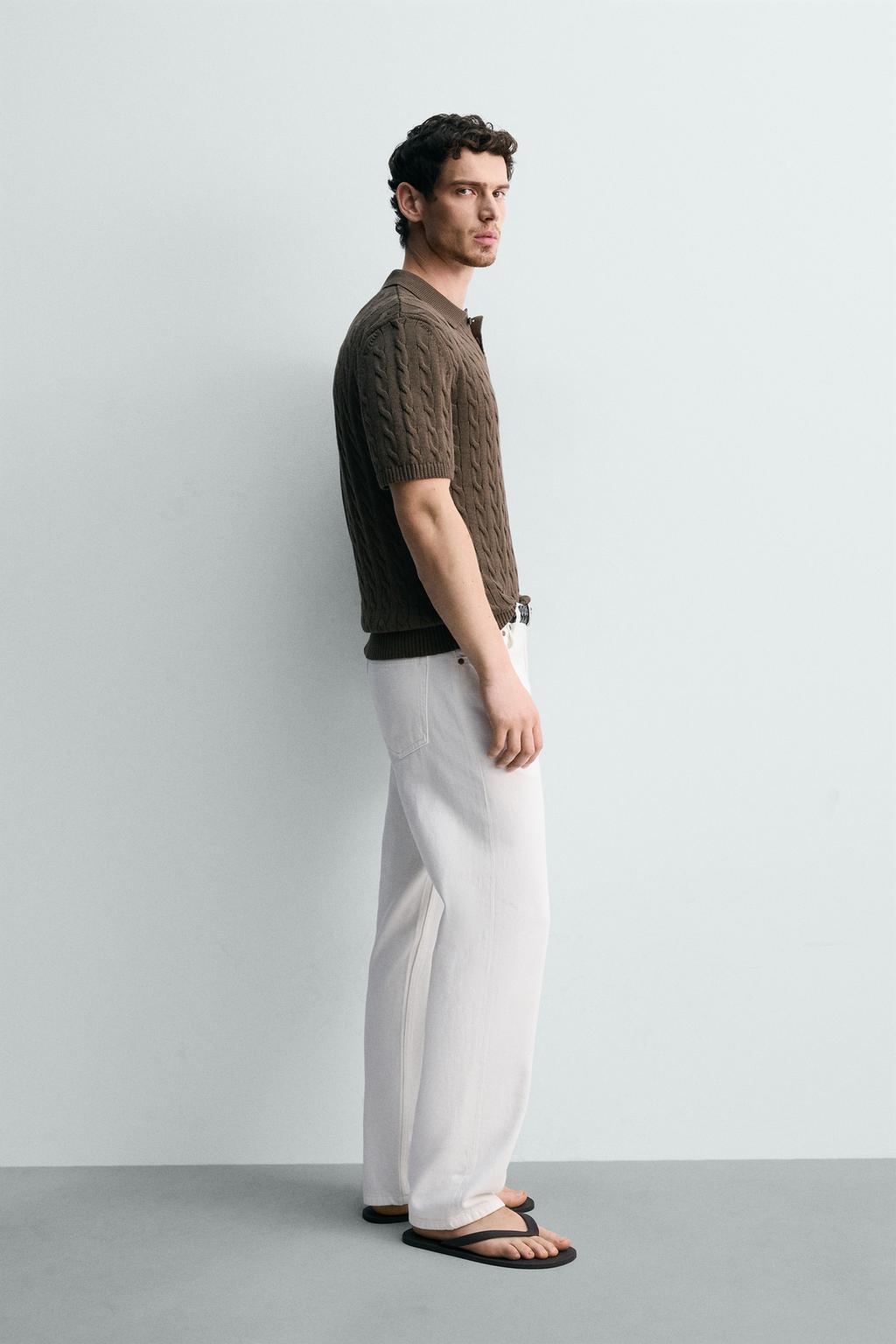 ПОЛО ИЗ РЕЛЬЕФНОГО ТРИКОТАЖА С КОСАМИ